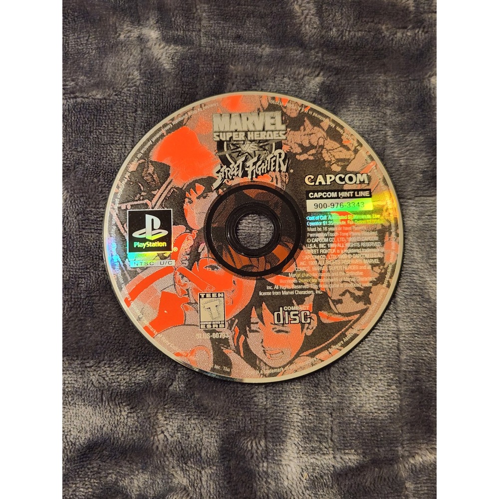 Marvel Super Heroes vs Street Fighter PS1 Disc Only Capcom Game UNTESTED AS IS